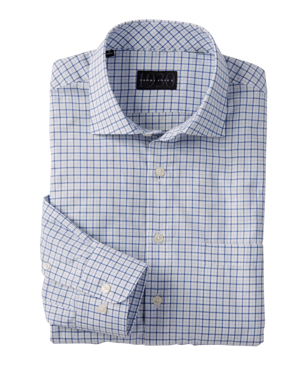 Kasen 100% Cotton Grid Long Sleeve Sport Shirt