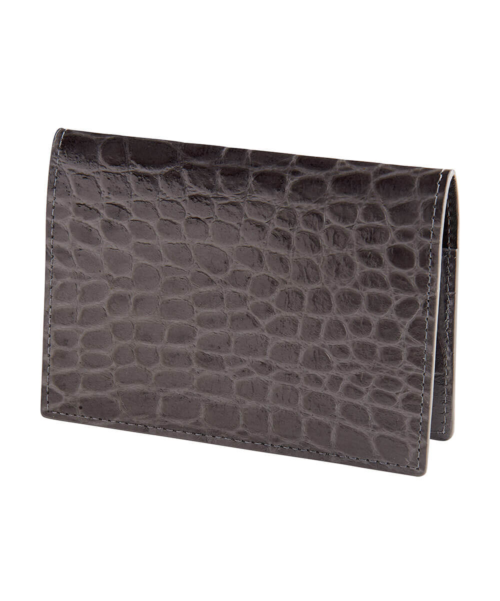 Signature Croc Embossed Leather Passport Case