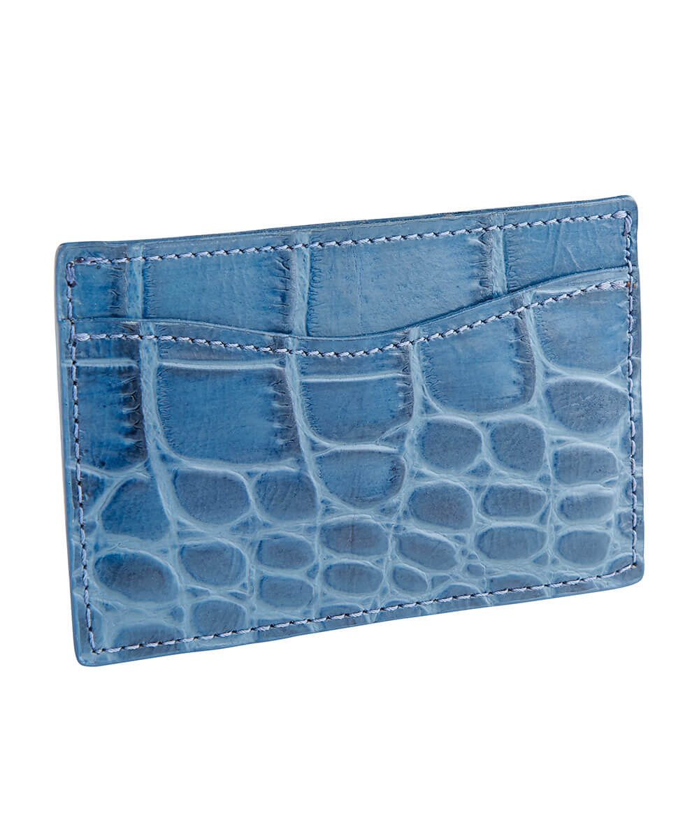 Signature Croc Embossed Leather Card Case