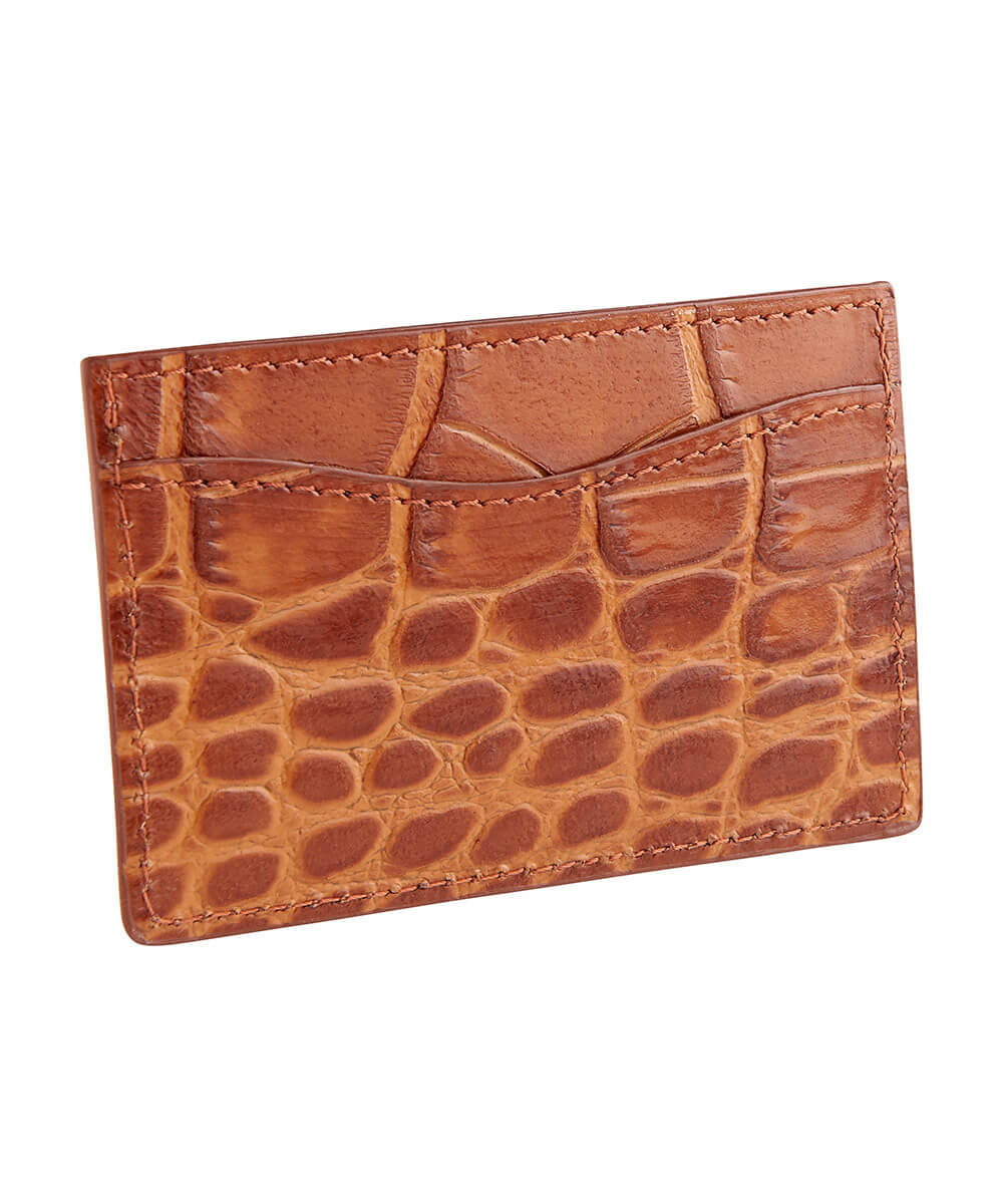 Signature Croc Embossed Leather Card Case