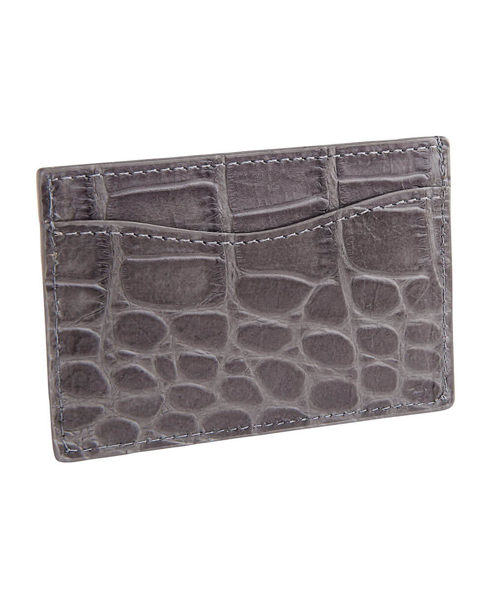 Signature Croc Embossed Leather Card Case