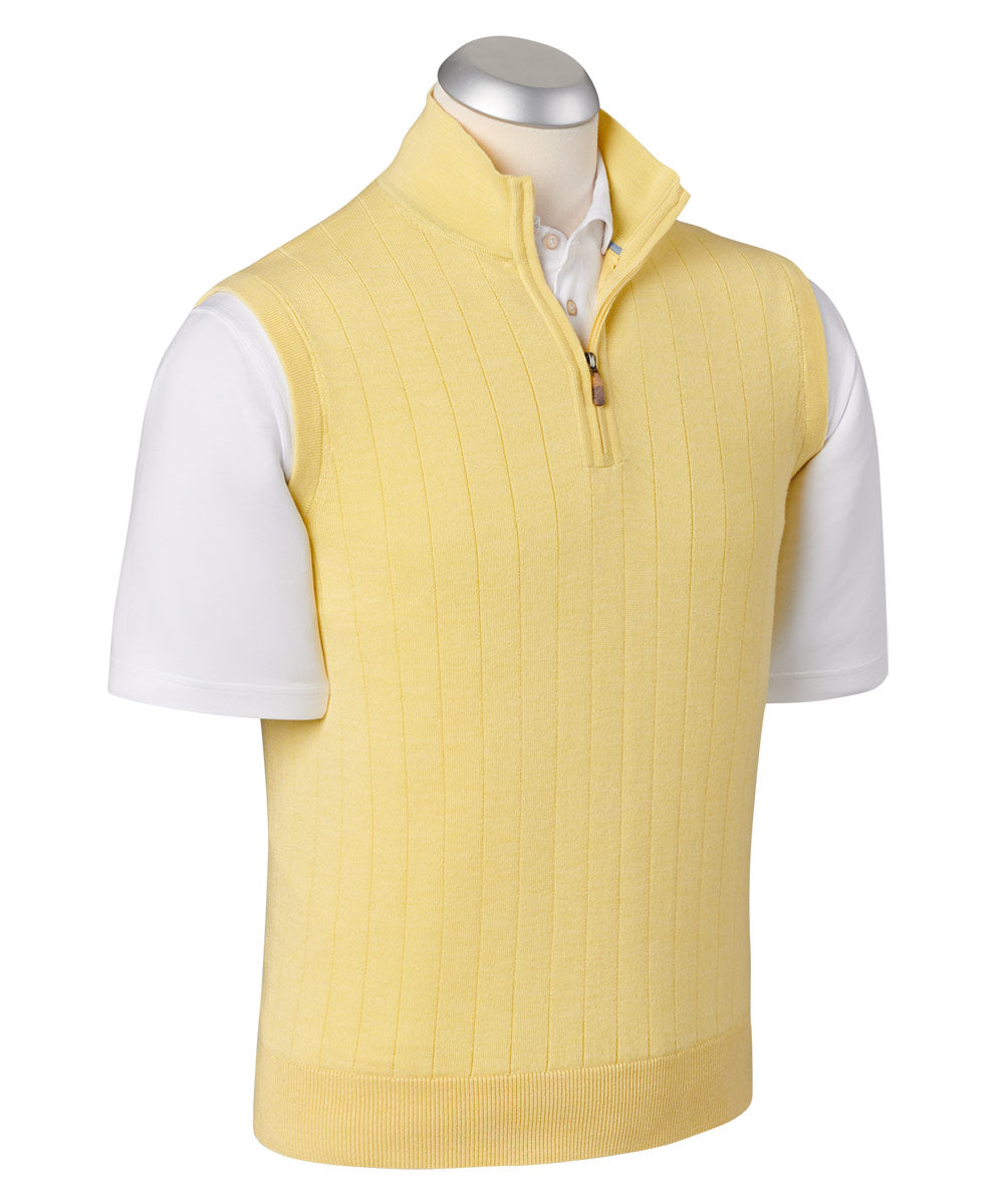 Solid Quarter-Zip Wind Sweater Vest