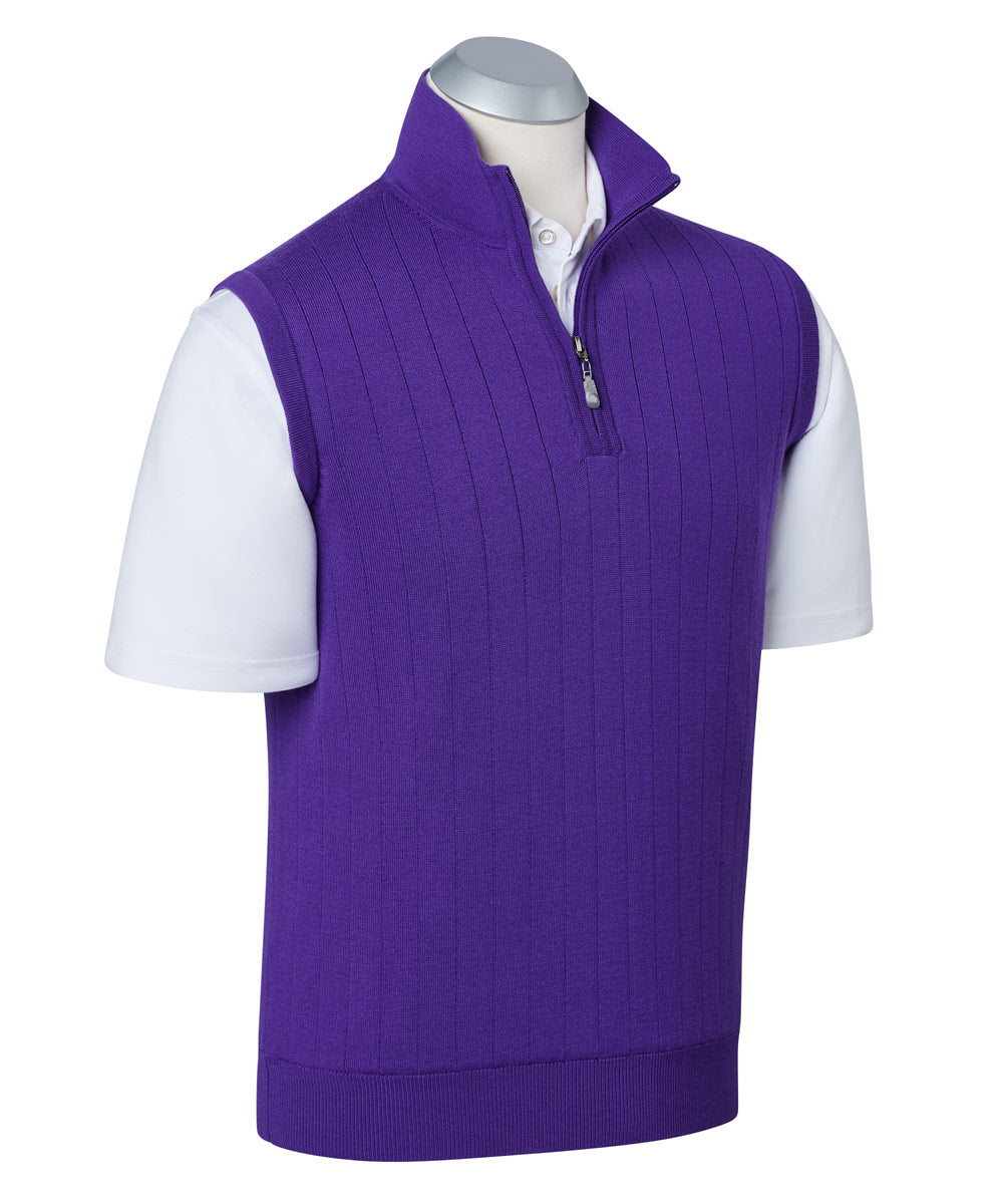 Solid Quarter-Zip Wind Sweater Vest