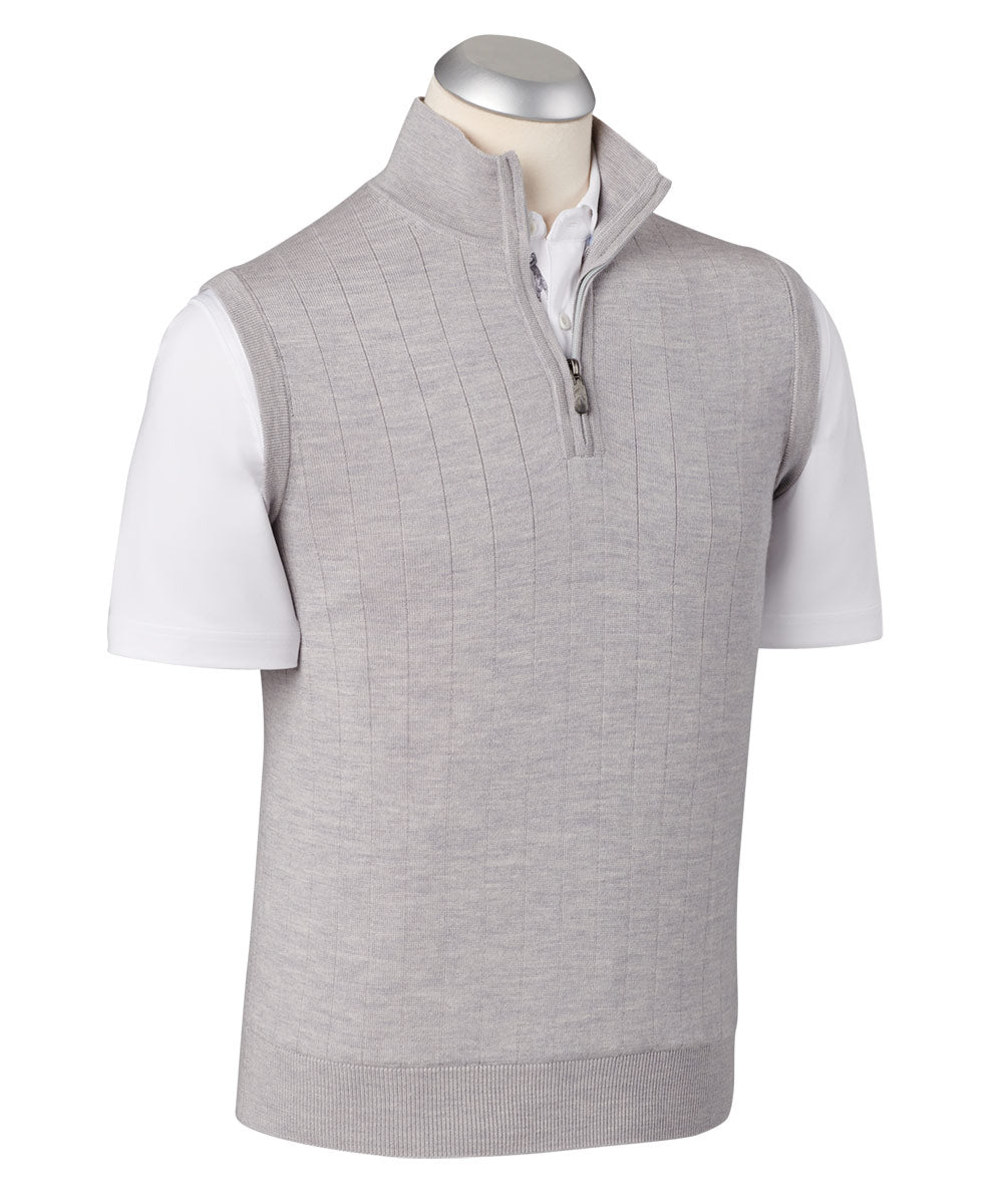 Solid Quarter-Zip Wind Sweater Vest