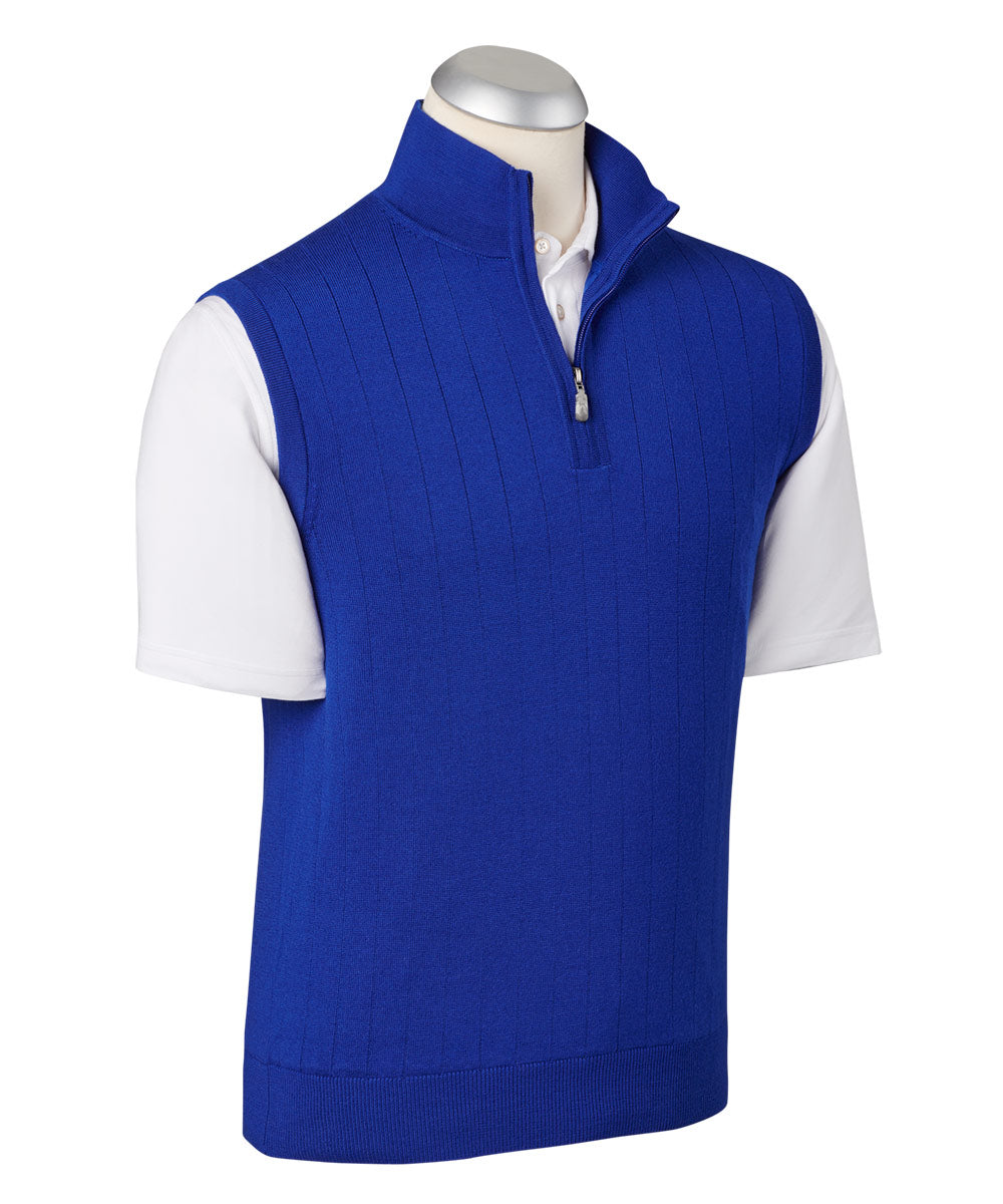 Solid Quarter-Zip Wind Sweater Vest