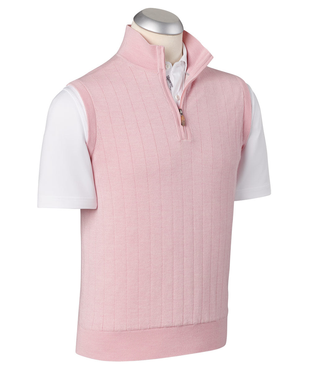 Solid Quarter-Zip Wind Sweater Vest